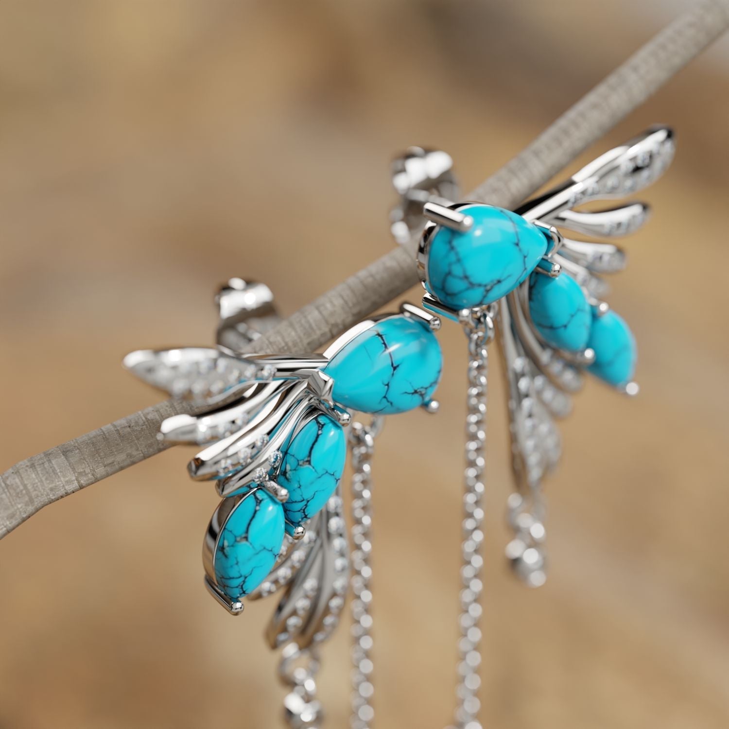 Butterfly Turquoise Earrings