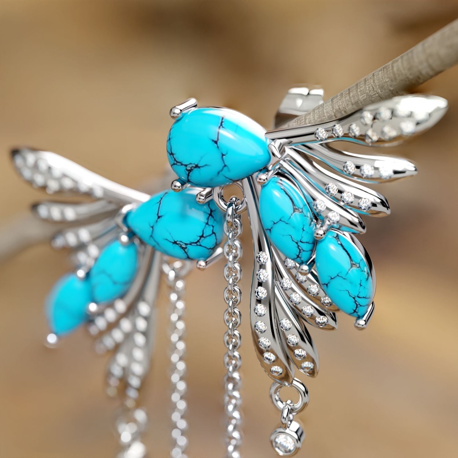 Butterfly Turquoise Earrings